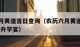 农历六月黄道吉日查询（农历六月黄道吉日查询2023升学宴）