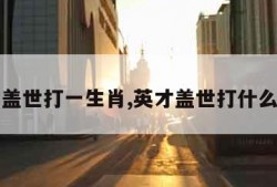 英才盖世打一生肖,英才盖世打什么生肖