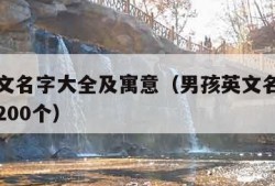 男孩英文名字大全及寓意（男孩英文名字大全及寓意200个）