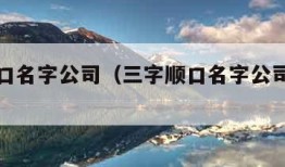 三字顺口名字公司（三字顺口名字公司大全图片）