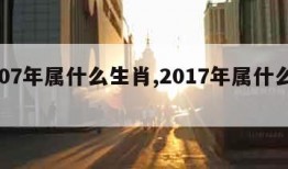 2007年属什么生肖,2017年属什么生肖