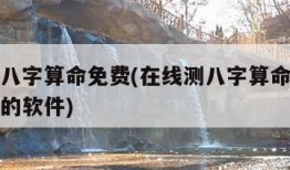 在线测八字算命免费(在线测八字算命免费排盘最准的软件)