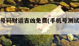 测电话号码财运吉凶免费(手机号测试吉祥号)