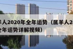 属羊人2020年全年运势（属羊人2020年全年运势详解视频）