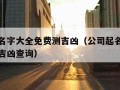 公司起名字大全免费测吉凶（公司起名字大全免费测吉凶查询）