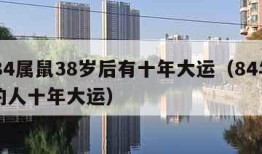 1984属鼠38岁后有十年大运（84年属鼠的人十年大运）