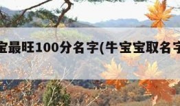 牛宝宝最旺100分名字(牛宝宝取名字最佳名字)