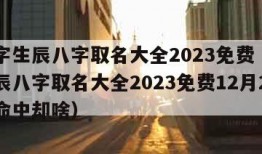 起名字生辰八字取名大全2023免费（起名字生辰八字取名大全2023免费12月29日是命中却啥）