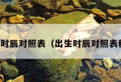 出生时辰对照表（出生时辰对照表称骨）