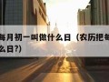 农历把每月初一叫做什么日（农历把每月初一叫做什么日?）