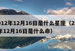 2012年12月16日是什么星座（2012年12月16日是什么命）