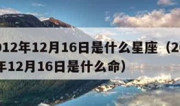 2012年12月16日是什么星座（2012年12月16日是什么命）