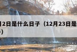 12月2日是什么日子（12月23日是什么日子）