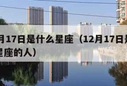 12月17日是什么星座（12月17日是什么星座的人）