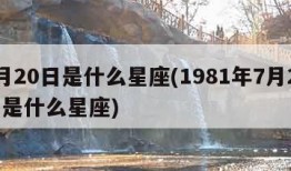 7月20日是什么星座(1981年7月20日是什么星座)