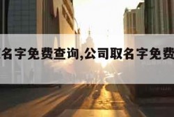 公司取名字免费查询,公司取名字免费查询平台