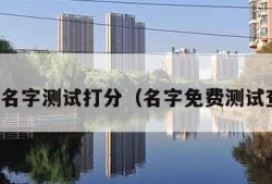 免费名字测试打分（名字免费测试查询）