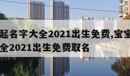 宝宝起名字大全2021出生免费,宝宝起名字大全2021出生免费取名