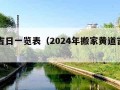 黄道吉日一览表（2024年搬家黄道吉日一览表）