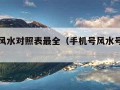 手机号风水对照表最全（手机号风水号是什么意思）