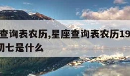 星座查询表农历,星座查询表农历1967年4月初七是什么