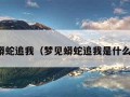 梦见蟒蛇追我（梦见蟒蛇追我是什么征兆）