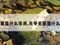 无冬无夏是什么生肖,无冬无夏是什么生肖啊