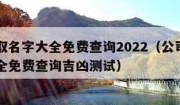 公司取名字大全免费查询2022（公司取名字大全免费查询吉凶测试）