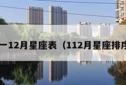 1一12月星座表（112月星座排序）