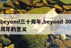 beyond三十周年,beyond 30周年的意义