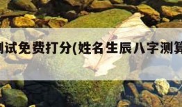 姓名测试免费打分(姓名生辰八字测算 免费)