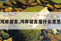 河岸留言,河岸留言是什么意思