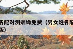 男女姓名配对测姻缘免费（男女姓名配对测姻缘免费版）