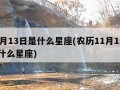 11月13日是什么星座(农历11月13日是什么星座)