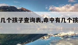 命中有几个孩子查询表,命中有几个孩子查询表格