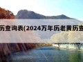 老黄历查询表(2024万年历老黄历查询表)