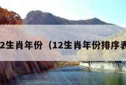 12生肖年份（12生肖年份排序表）