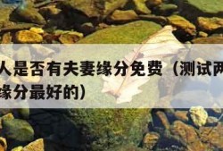 测试两人是否有夫妻缘分免费（测试两人是否有夫妻缘分最好的）