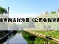 公司名称查询吉祥测算（公司名称查询吉祥测算打分）