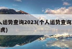 个人运势查询2023(个人运势查询2023属虎)