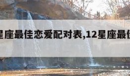 十二星座最佳恋爱配对表,12星座最佳恋人配对