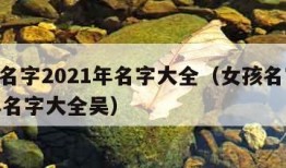 女孩名字2021年名字大全（女孩名字2021年名字大全吴）