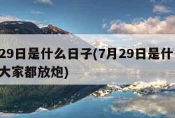 7月29日是什么日子(7月29日是什么日子?大家都放炮)