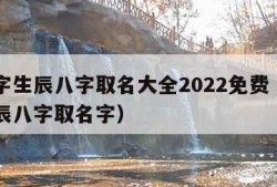 起名字生辰八字取名大全2022免费（起名网生辰八字取名字）