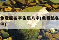 真正的免费起名字生辰八字(免费起名字生辰八字软件)