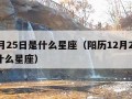 12月25日是什么星座（阳历12月25日是什么星座）