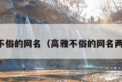 高雅不俗的网名（高雅不俗的网名两个字）