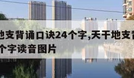 天干地支背诵口诀24个字,天干地支背诵口诀24个字读音图片