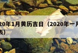 2020年1月黄历吉日（2020年一月黄历表）