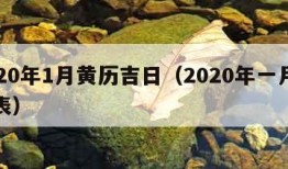 2020年1月黄历吉日（2020年一月黄历表）